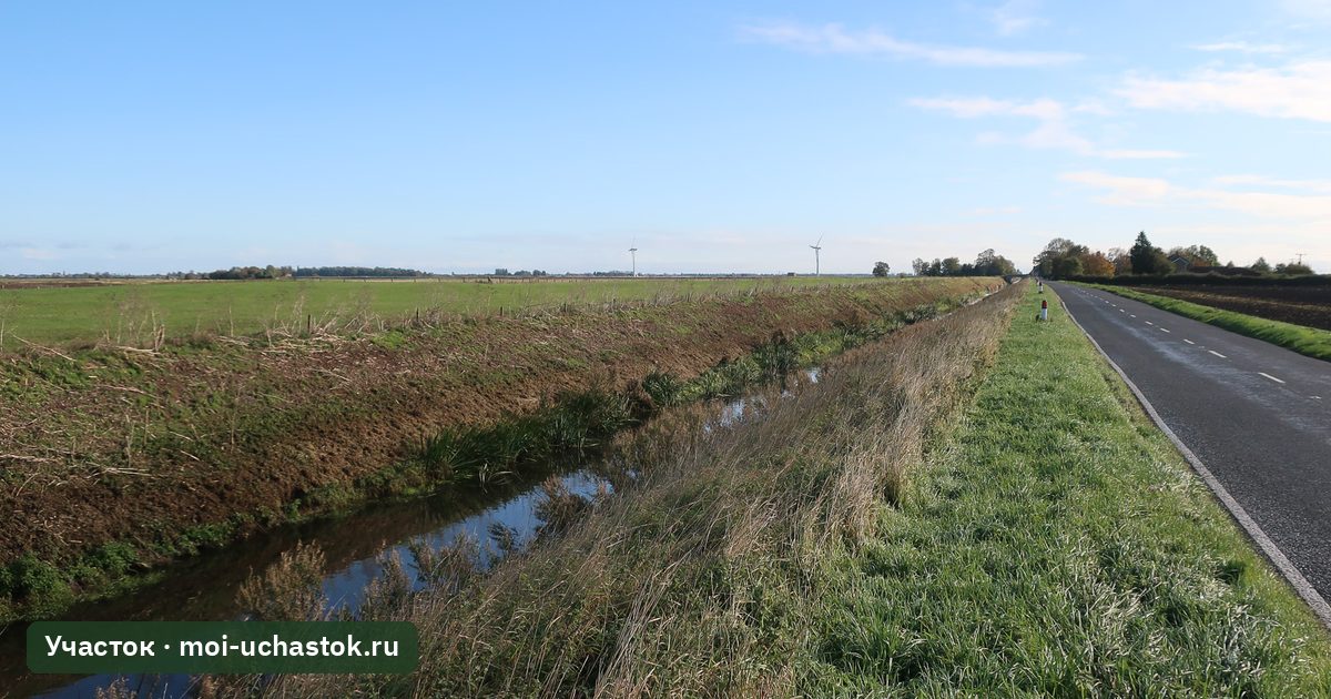 Водоотводная канава вдоль дороги