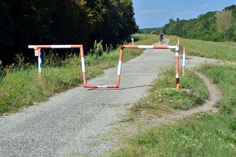 Протоптанные тропинки рядом с дорожкой