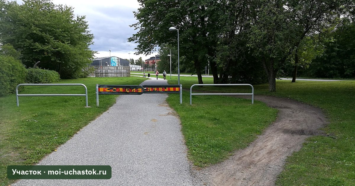 Протоптанная тропинка через газон