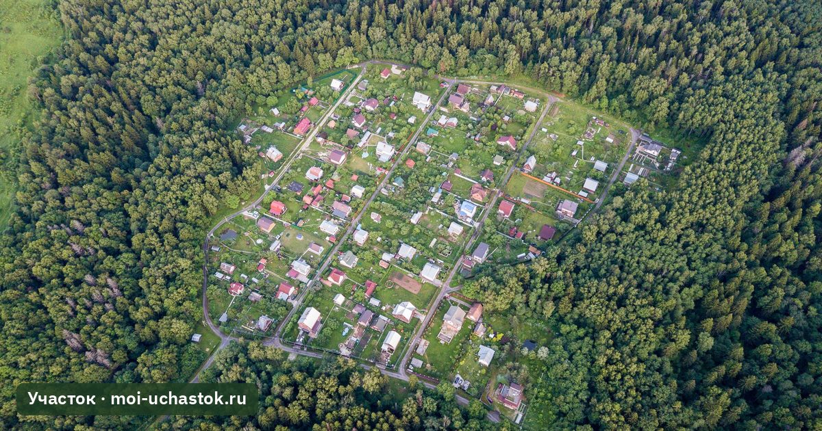 Дачный посёлок с высоты: участки и их границы