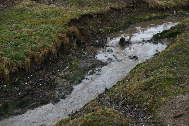 Канава отводит воду