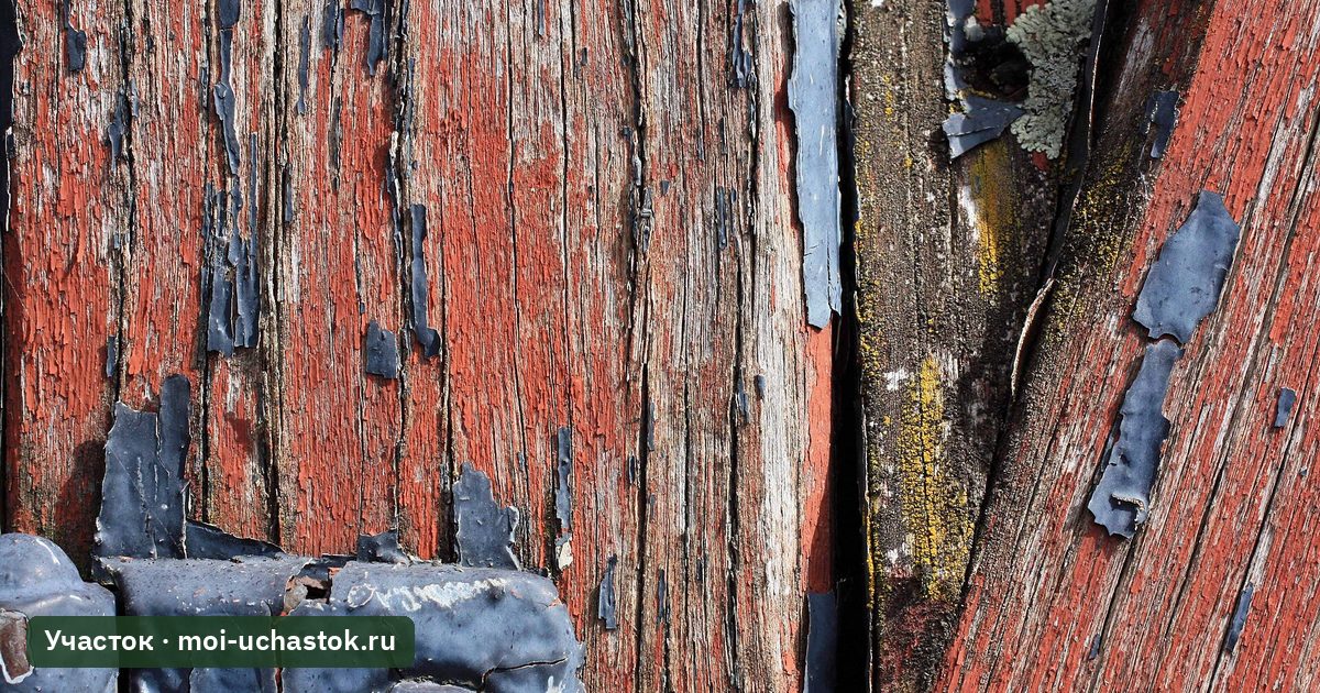 Отслаивающаяся краска на деревянной поверхности